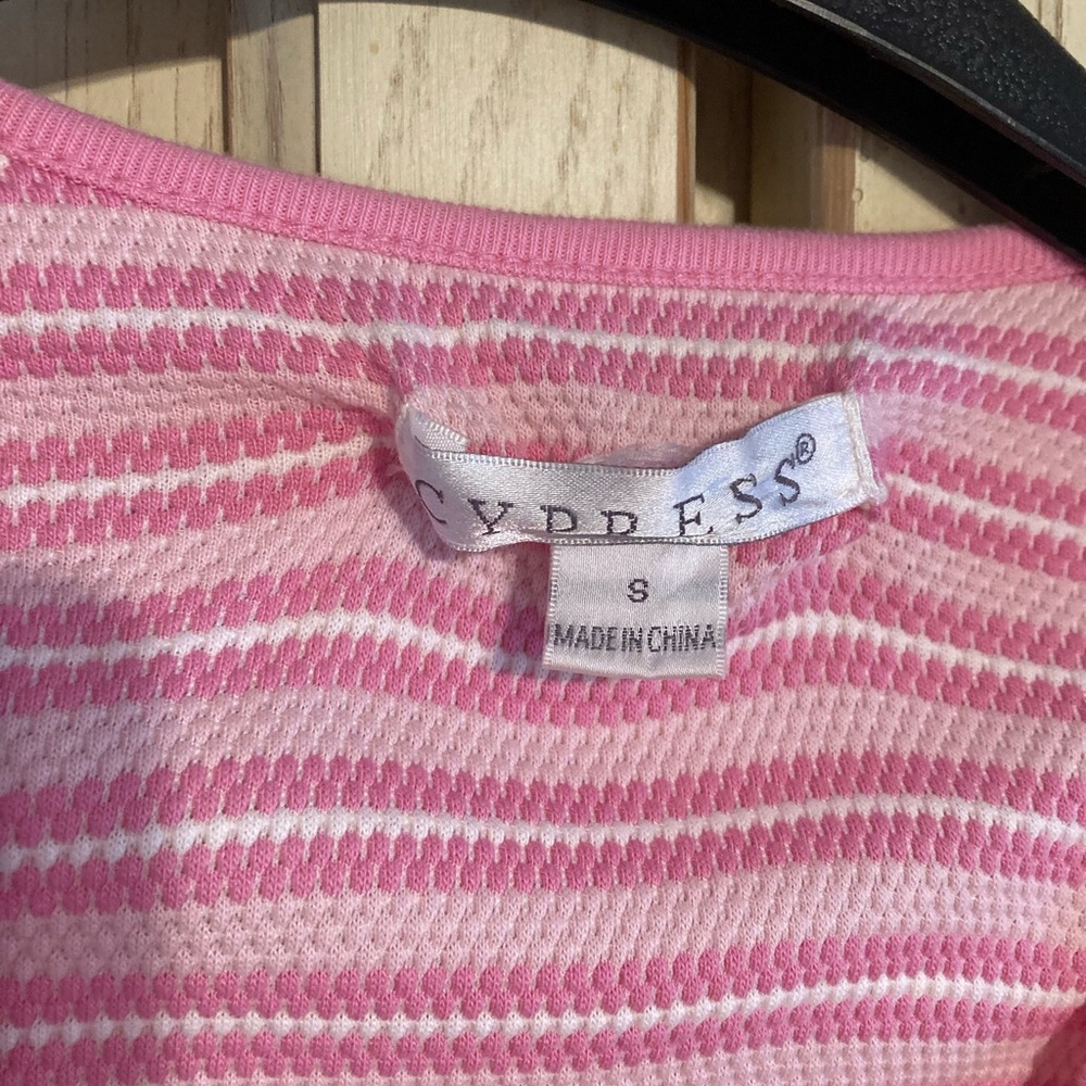 Women’s Vintage Cypress Pink Striped Short Bath Robe SMALL - Picture 2 of 12